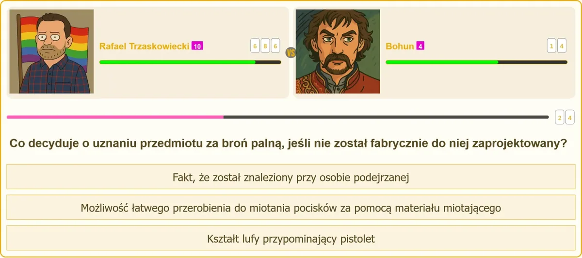 przedmiot przerobiony do miotania pocisków