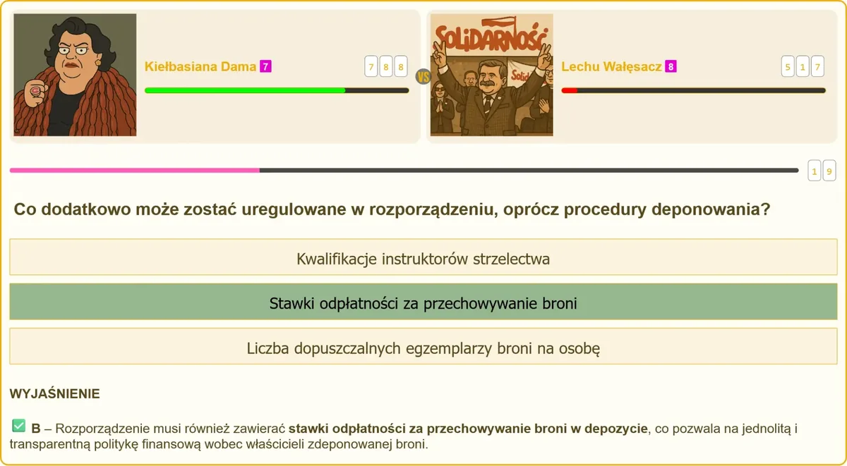 Procedura deponowania broni a stawki odpłatności