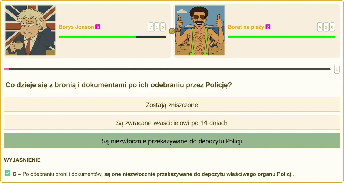Depozyt policyjny broni po odebraniu przez funkcjonariuszy