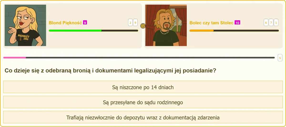 Broń i dokumenty odebrane przez organ ścigania