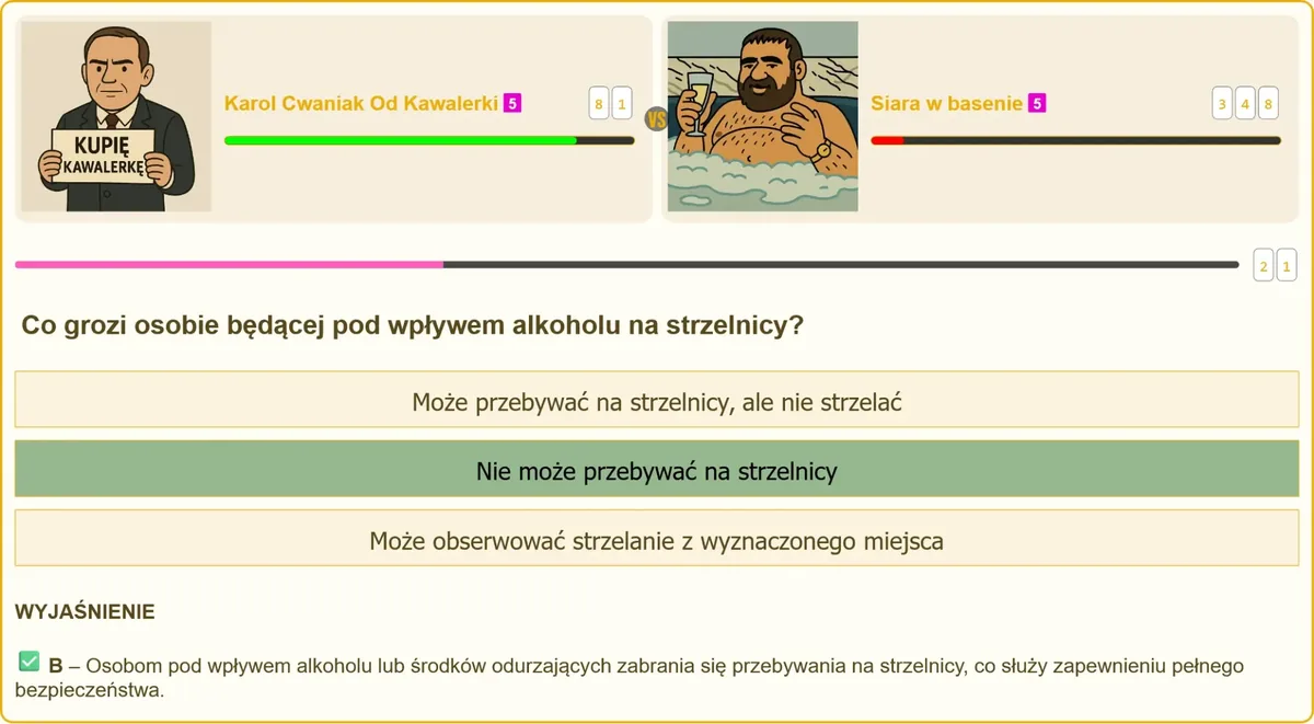 Zakaz przebywania na strzelnicy pod wpływem alkoholu