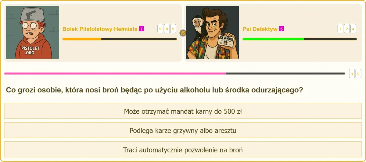 Kary za noszenie broni pod wpływem alkoholu lub środków odurzających