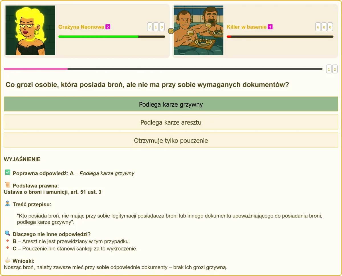 Kara grzywny za brak dokumentów przy broni