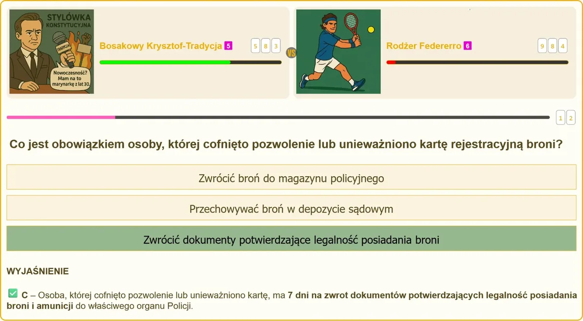Dokumenty do zwrotu po cofnięciu pozwolenia na broń