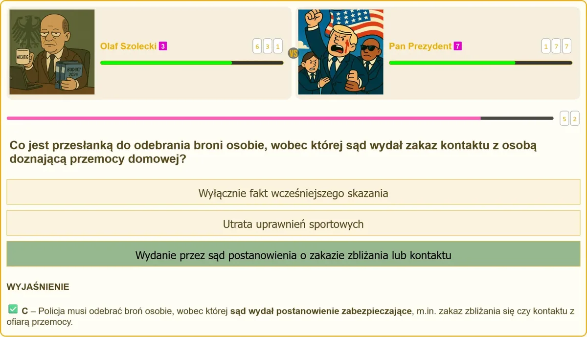 Odebranie broni osobie objętej sądowym zakazem kontaktu