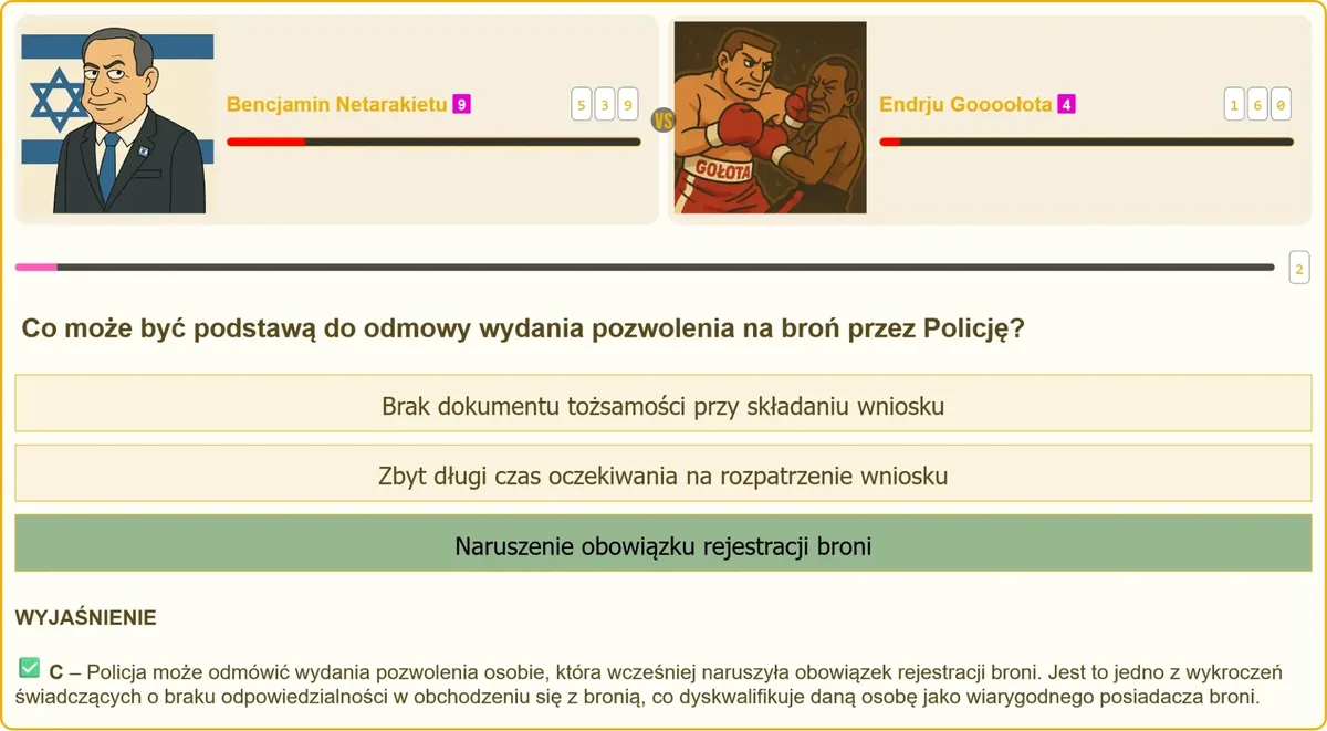 Policjant analizujący dokumentację wniosku o pozwolenie na broń