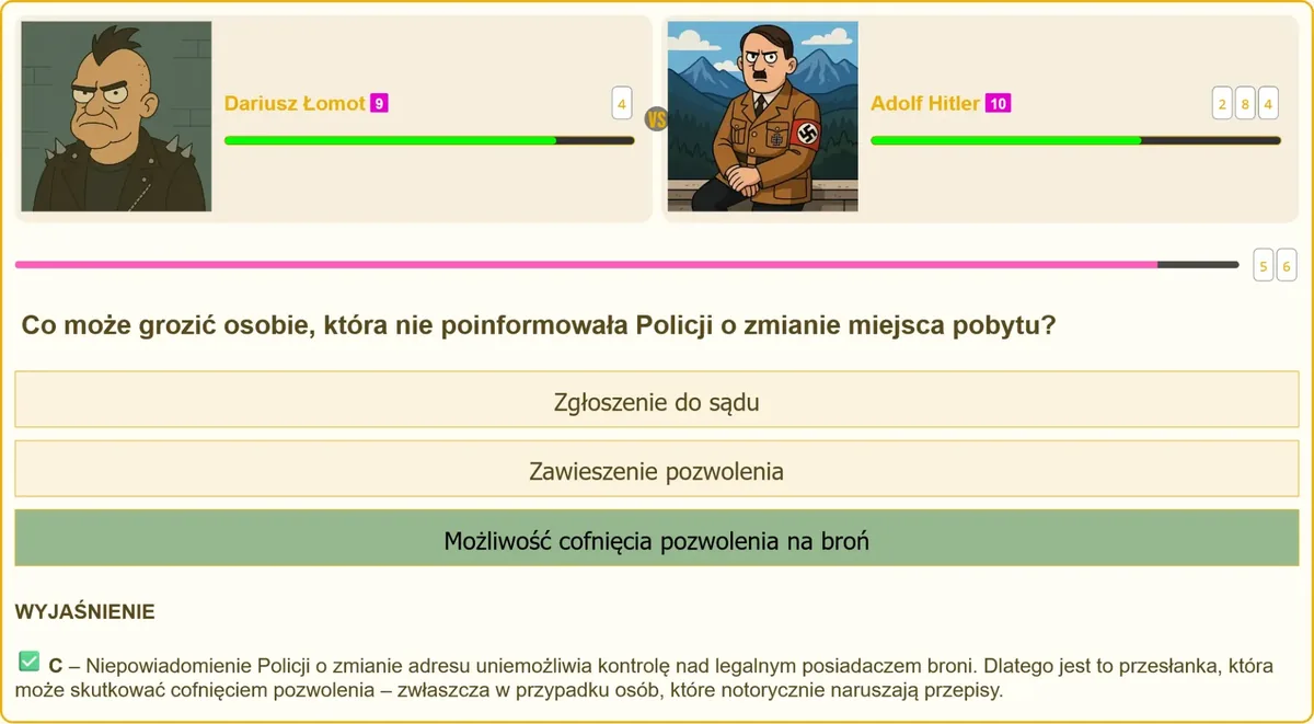 Obowiązek zgłoszenia zmiany adresu przez posiadacza pozwolenia na broń