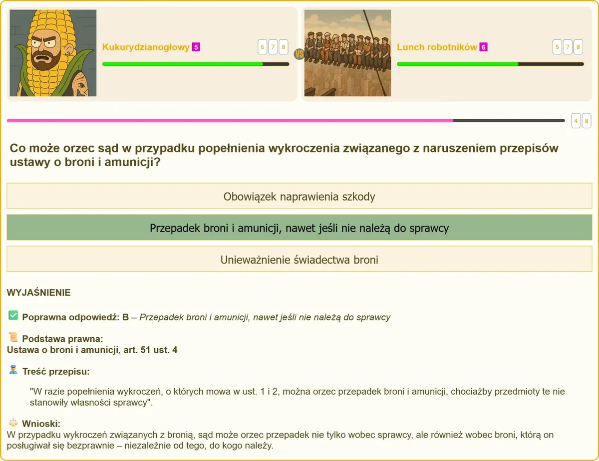 Przepadek broni i amunicji orzekany przez sąd w sprawie o wykroczenie