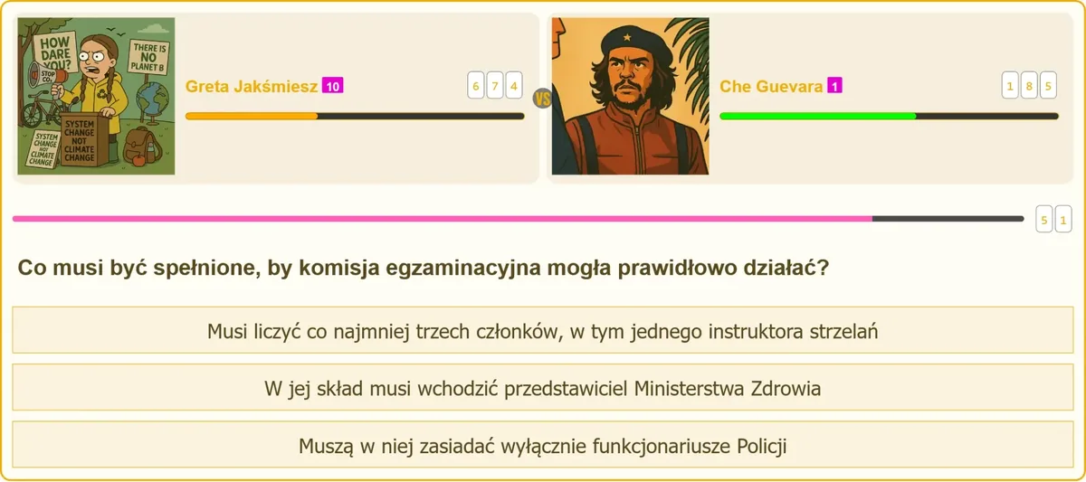 Komisja egzaminacyjna na patent strzelecki w trakcie egzaminu