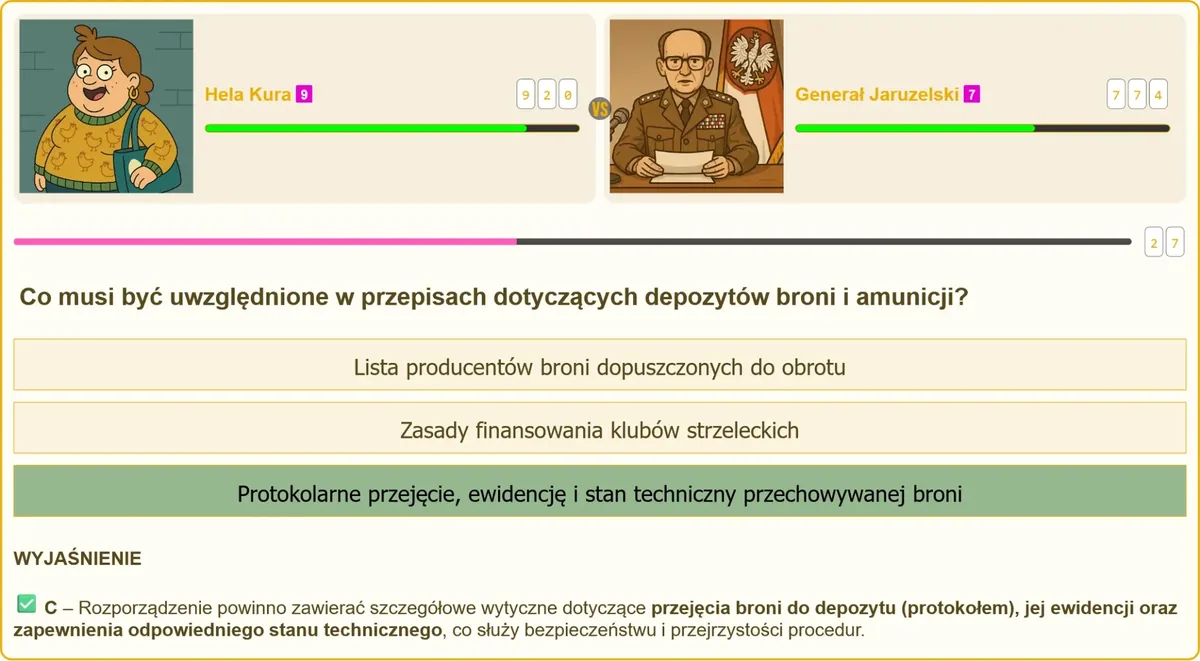 Przepisy dotyczące depozytu broni i amunicji na egzaminie na patent strzelecki