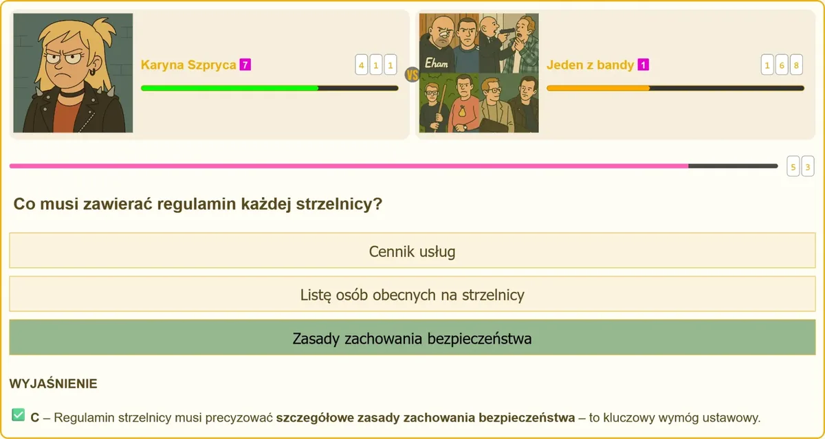 Wymagane elementy regulaminu strzelnicy