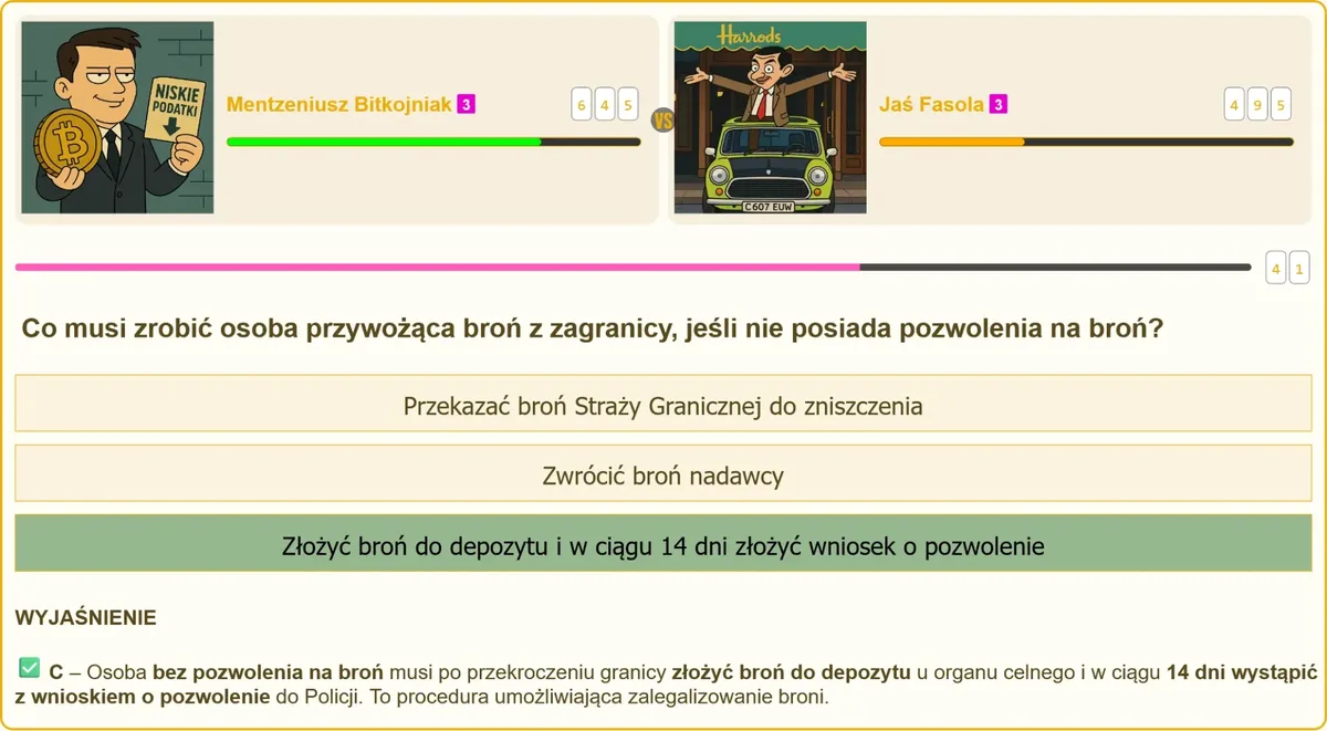 kontrola celna broni przywiezionej z zagranicy bez pozwolenia