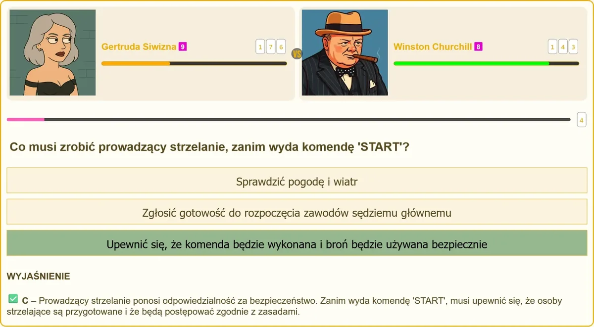 Obowiązki prowadzącego strzelanie przed komendą START
