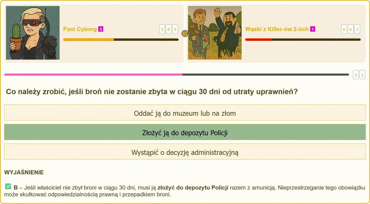 złożenie broni do depozytu Policji po utracie uprawnień