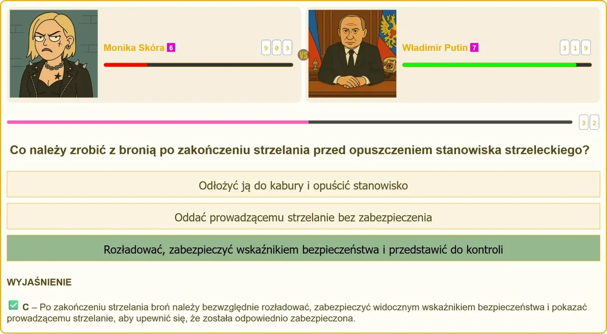 Procedura zabezpieczania broni po zakończeniu strzelania na strzelnicy