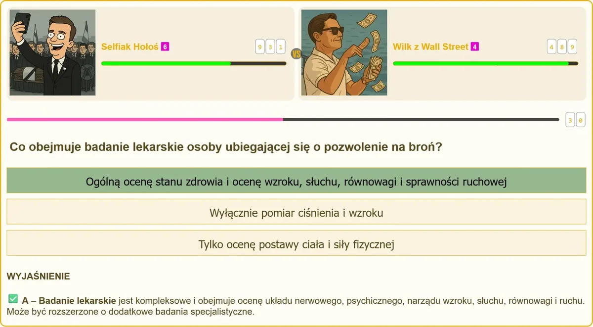 Zakres badania lekarskiego przy ubieganiu się o pozwolenie na broń