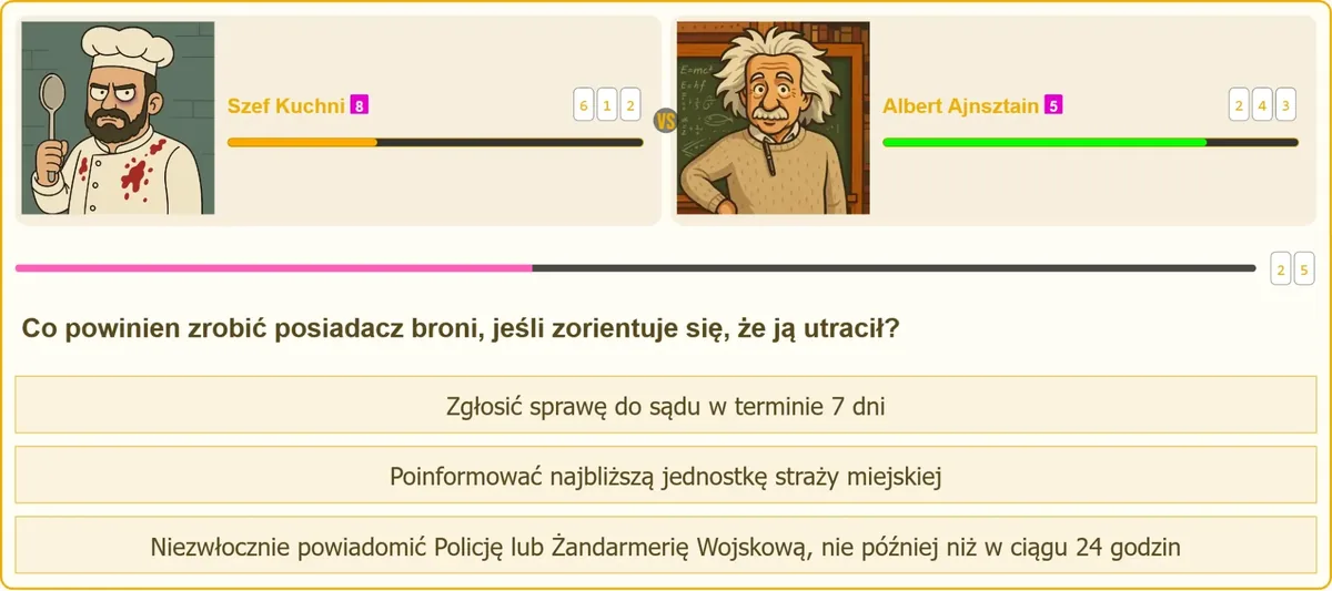 zgłoszenie utraty broni palnej na komisariacie Policji