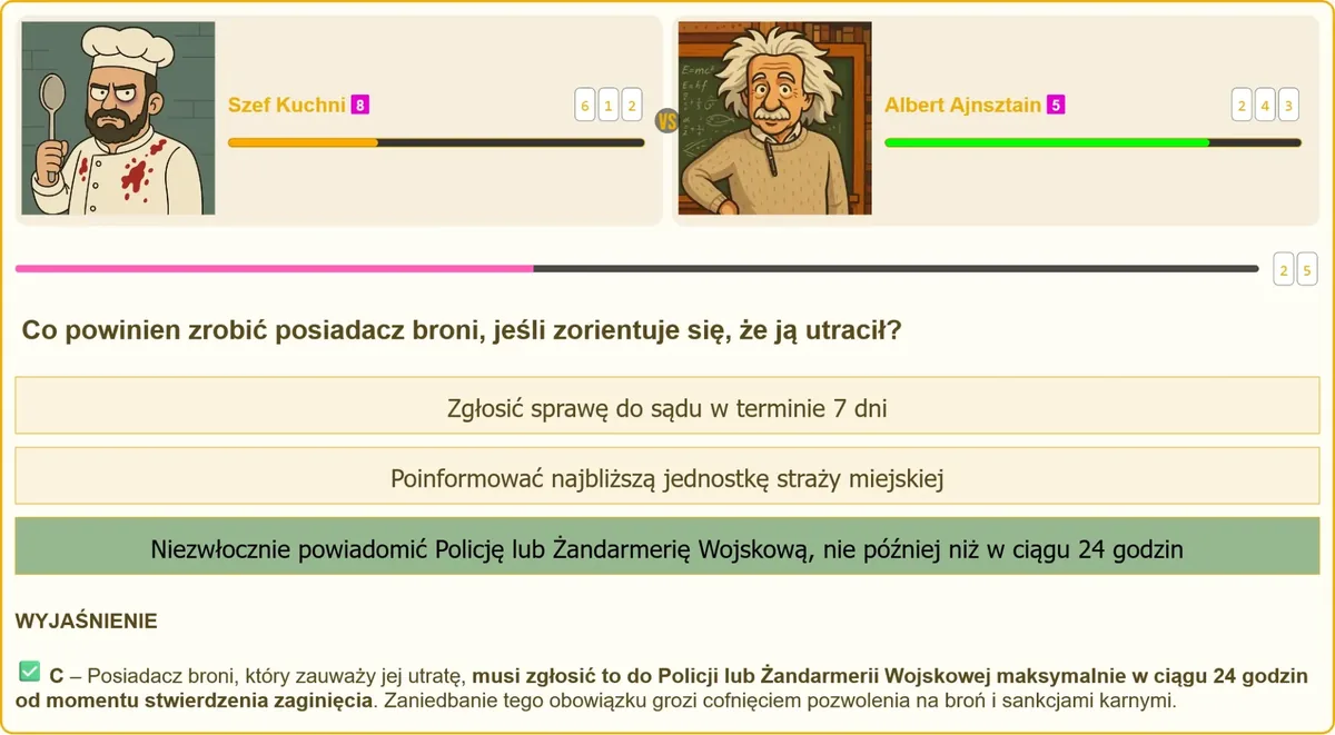 policyjne zgłoszenie utraty broni palnej