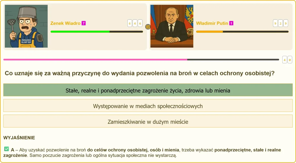 Test na pozwolenie na broń – przesłanki wydania pozwolenia