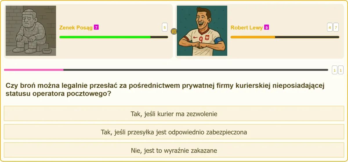 Przesyłanie broni wyłącznie przez operatora pocztowego