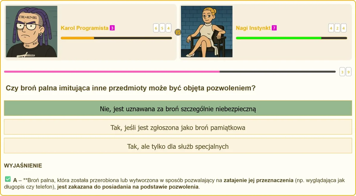 Egzamin na patent strzelecki – broń imitująca inne przedmioty