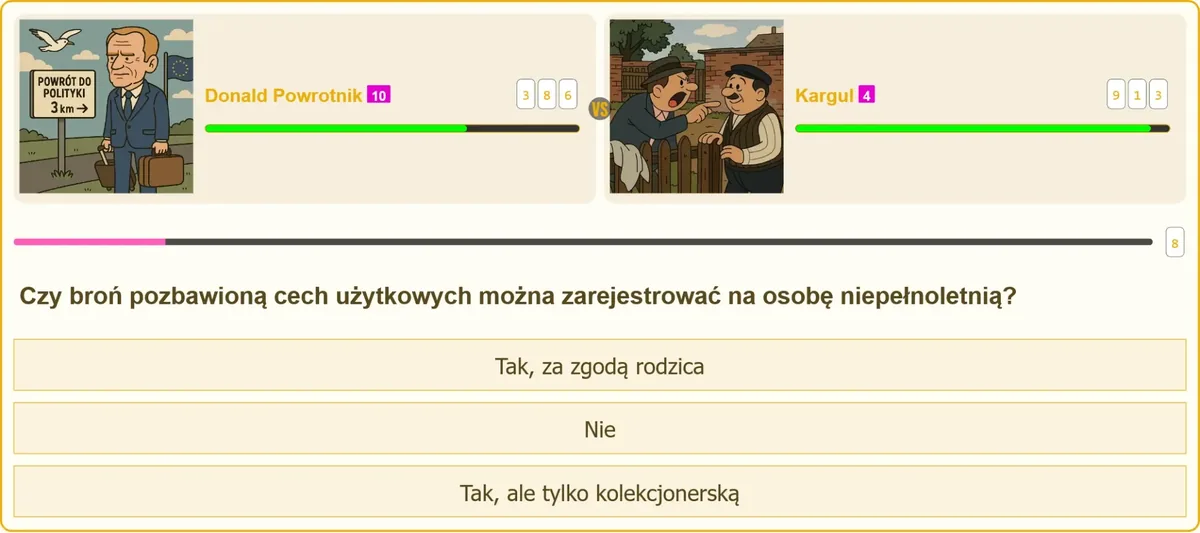 Rejestracja broni pozbawionej cech użytkowych wymaga pełnoletności