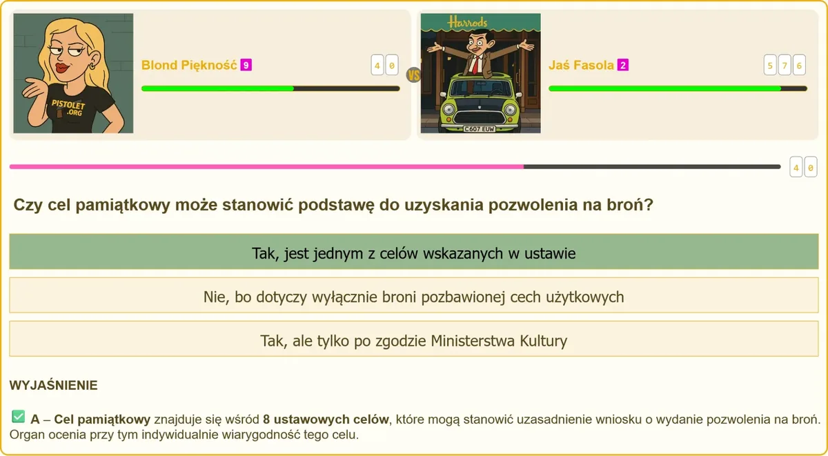 Broń pamiątkowa jako podstawa pozwolenia na broń