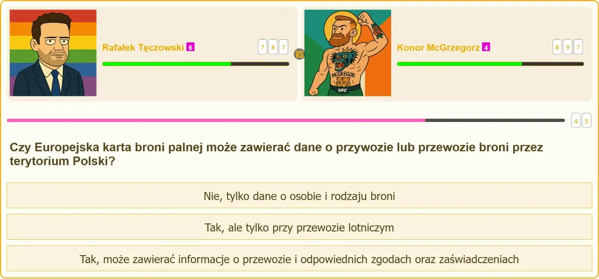 Europejska Karta Broni Palnej z wpisem o przewozie broni