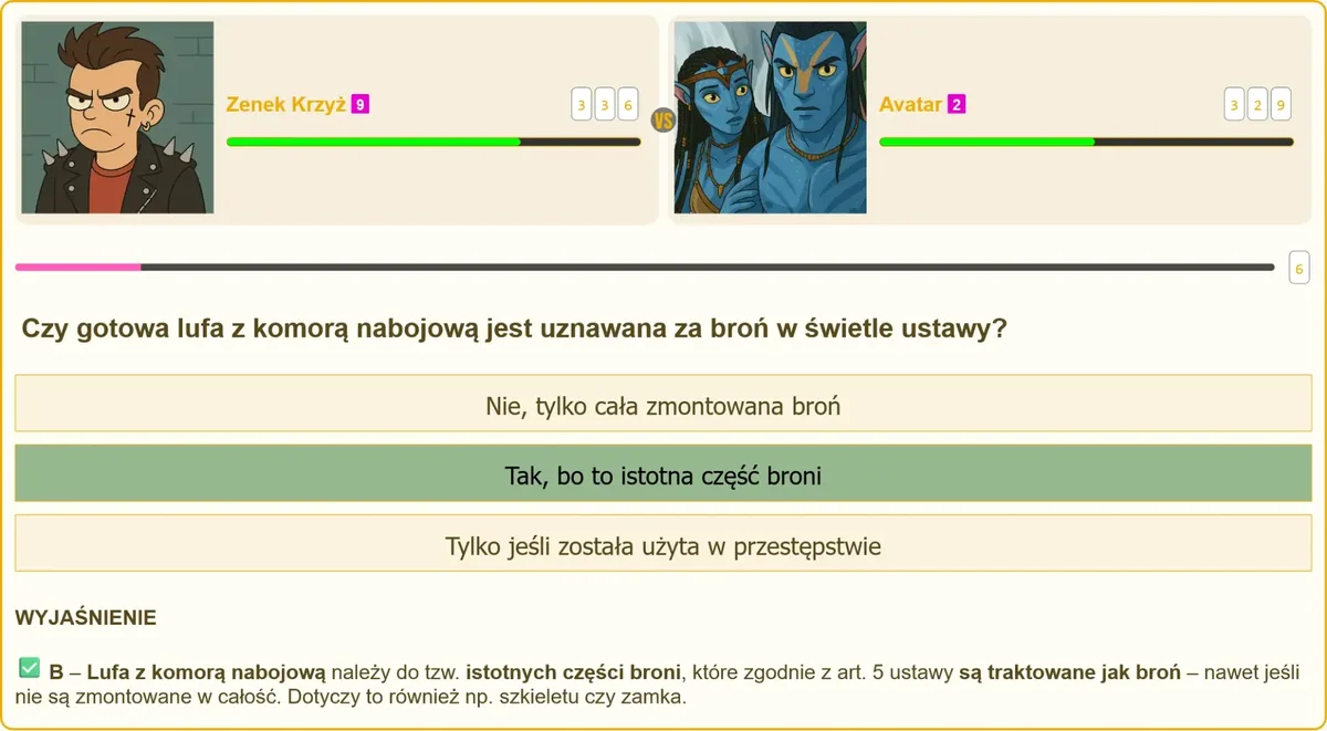 Lufa z komorą nabojową jako istotna część broni palnej