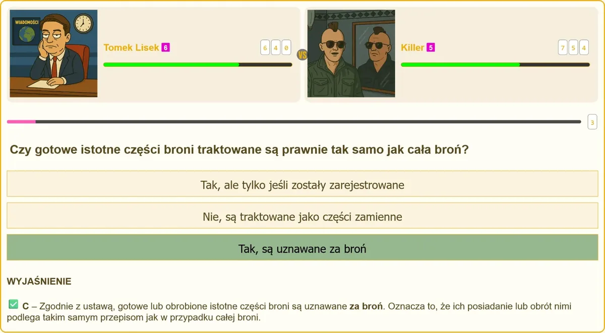 Istotne części broni palnej i ich status prawny
