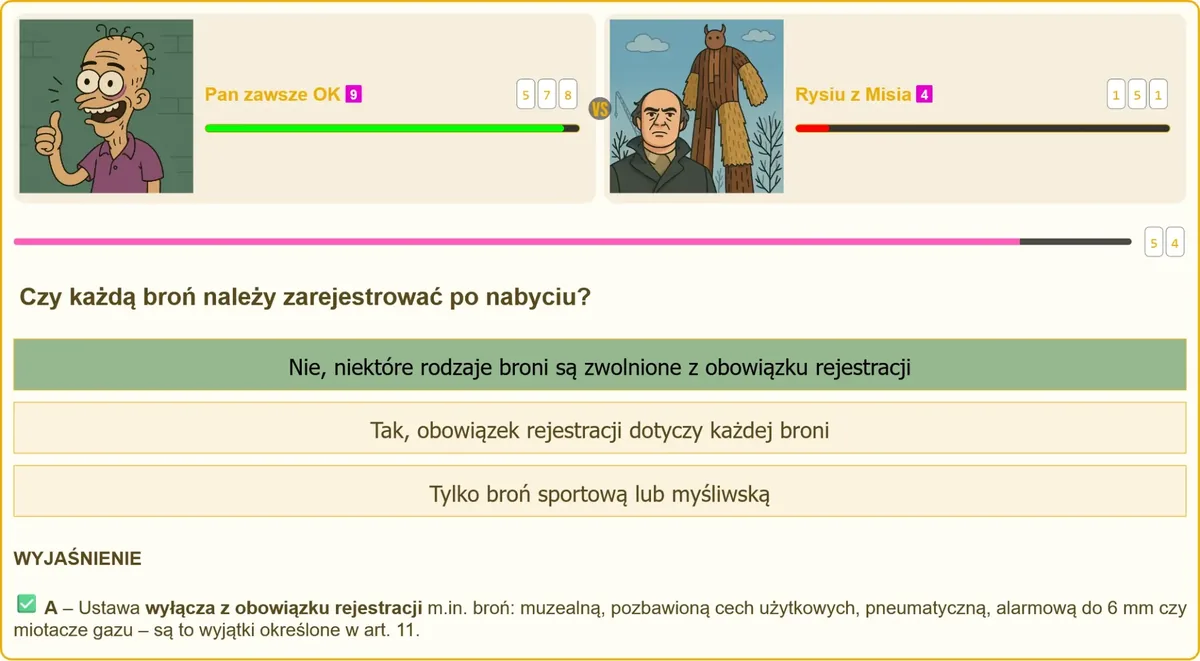 Broń zwolniona z obowiązku rejestracji po nabyciu