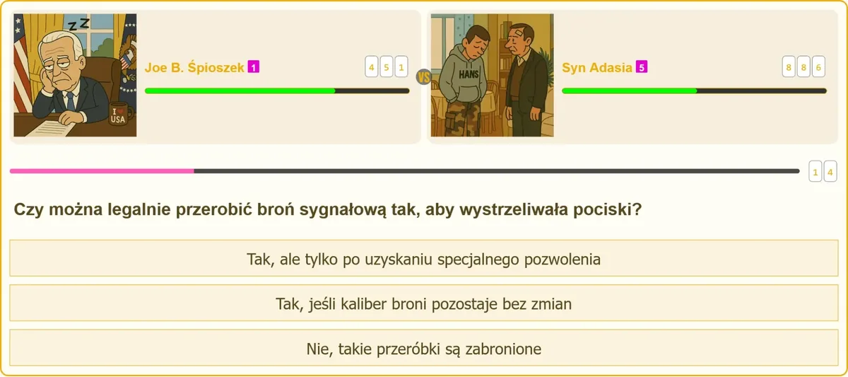 Przeróbka broni sygnałowej na broń zdolną do wystrzeliwania pocisków