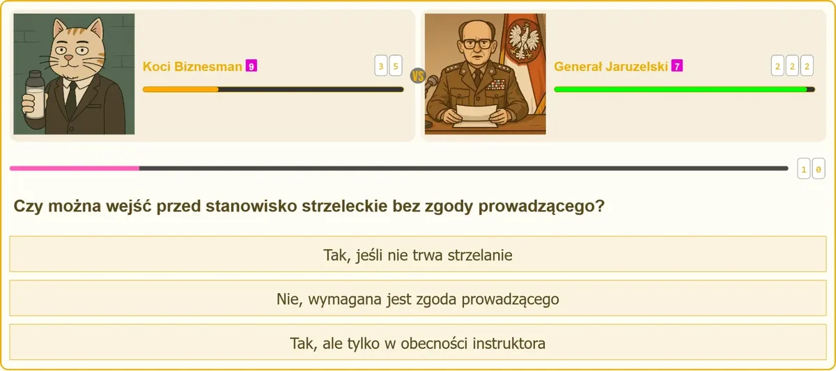 Zakaz wchodzenia przed stanowisko strzeleckie bez zgody prowadzącego