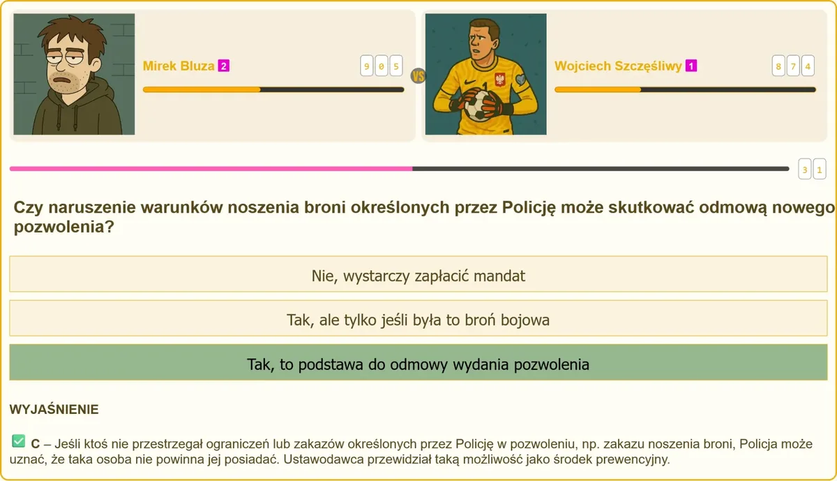Warunki noszenia broni określone przez policję