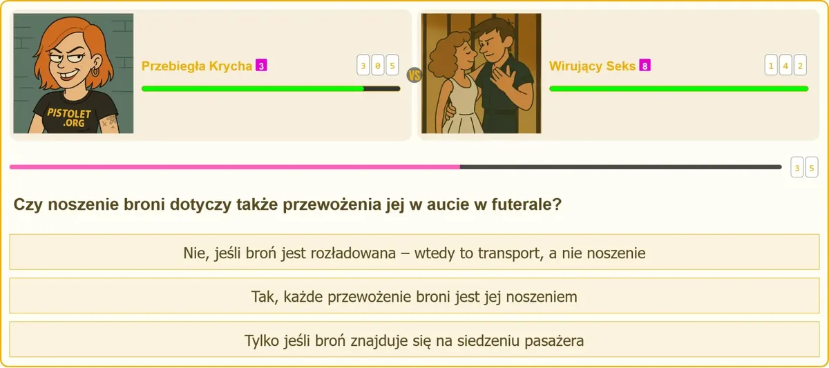 Przewożenie broni rozładowanej w futerale w samochodzie