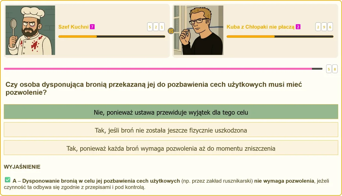 Broń przekazana do zniszczenia a obowiązek posiadania pozwolenia