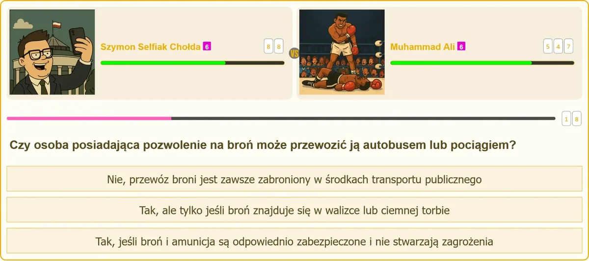Legalny przewóz broni w pociągu i autobusie