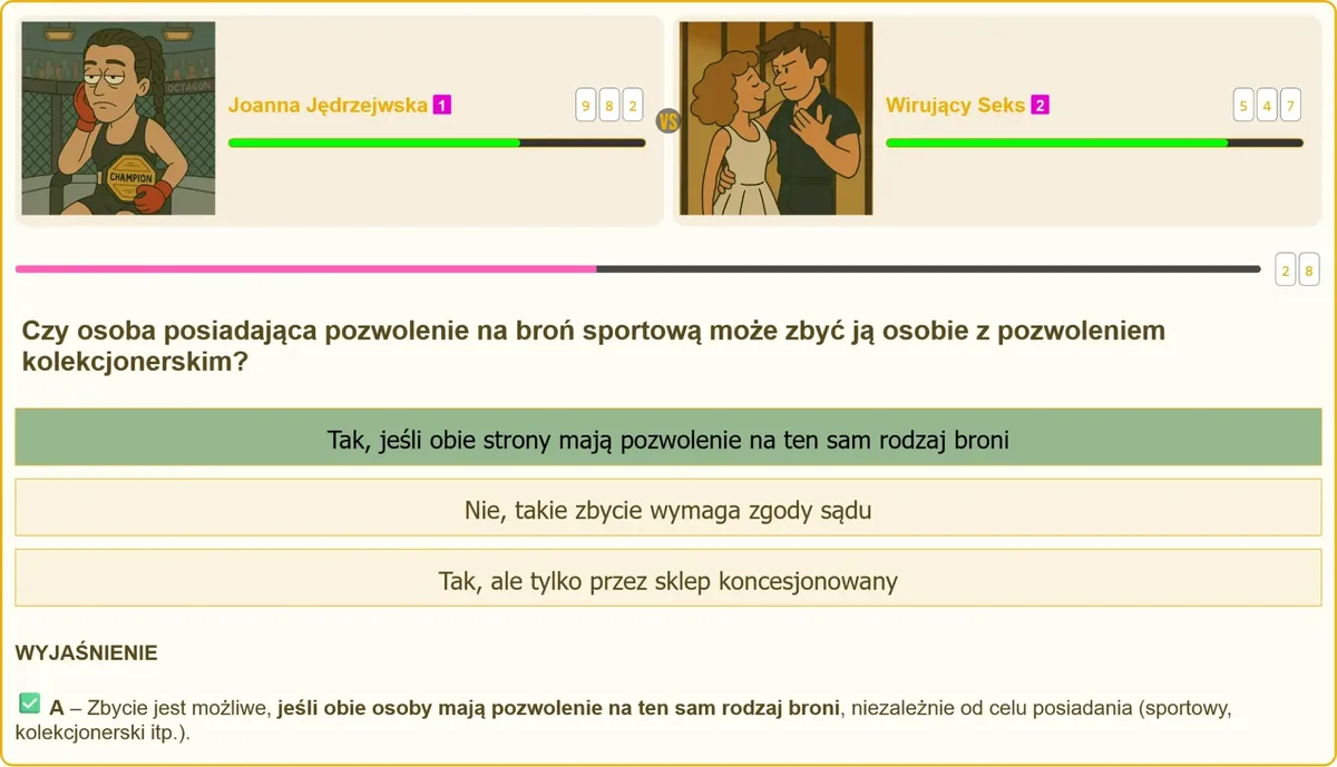 Zbycie broni sportowej osobie posiadającej pozwolenie kolekcjonerskie