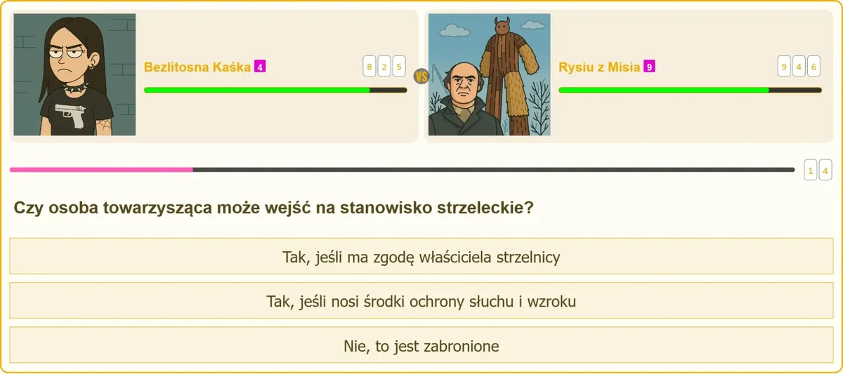 Stanowisko strzeleckie i strefa dla publiczności na strzelnicy