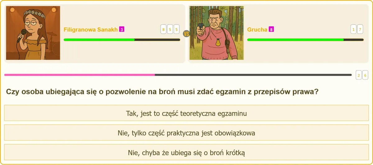 Egzamin teoretyczny z przepisów prawa przy ubieganiu się o pozwolenie na broń