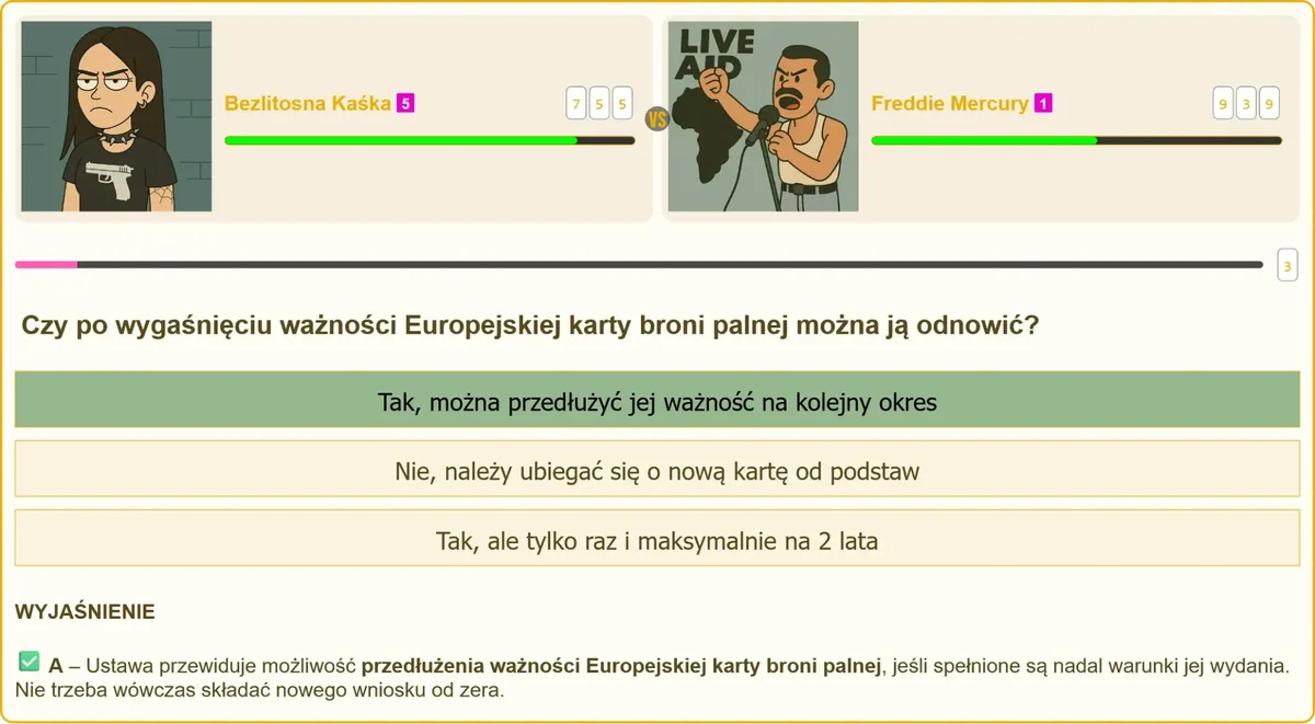 Europejska karta broni palnej – przedłużenie ważności dokumentu