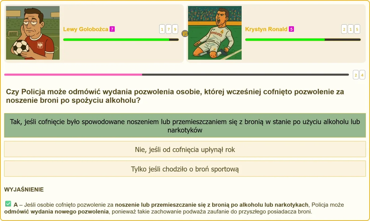 Wniosek o pozwolenie na broń po wcześniejszym cofnięciu pozwolenia