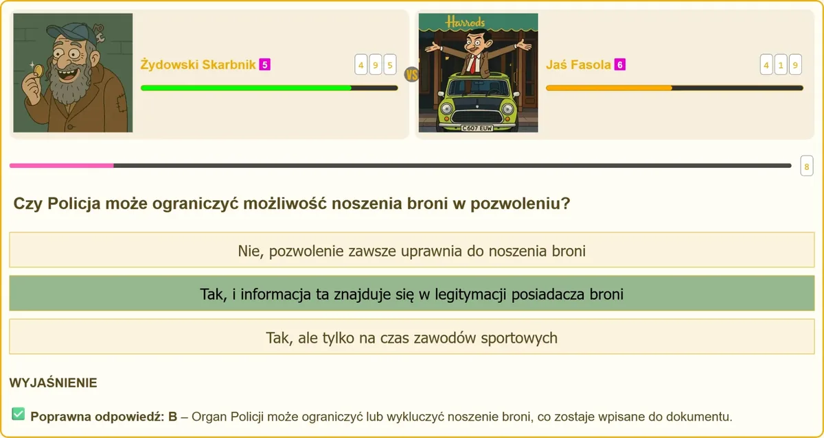 Legitymacja posiadacza broni z adnotacją o ograniczeniu noszenia