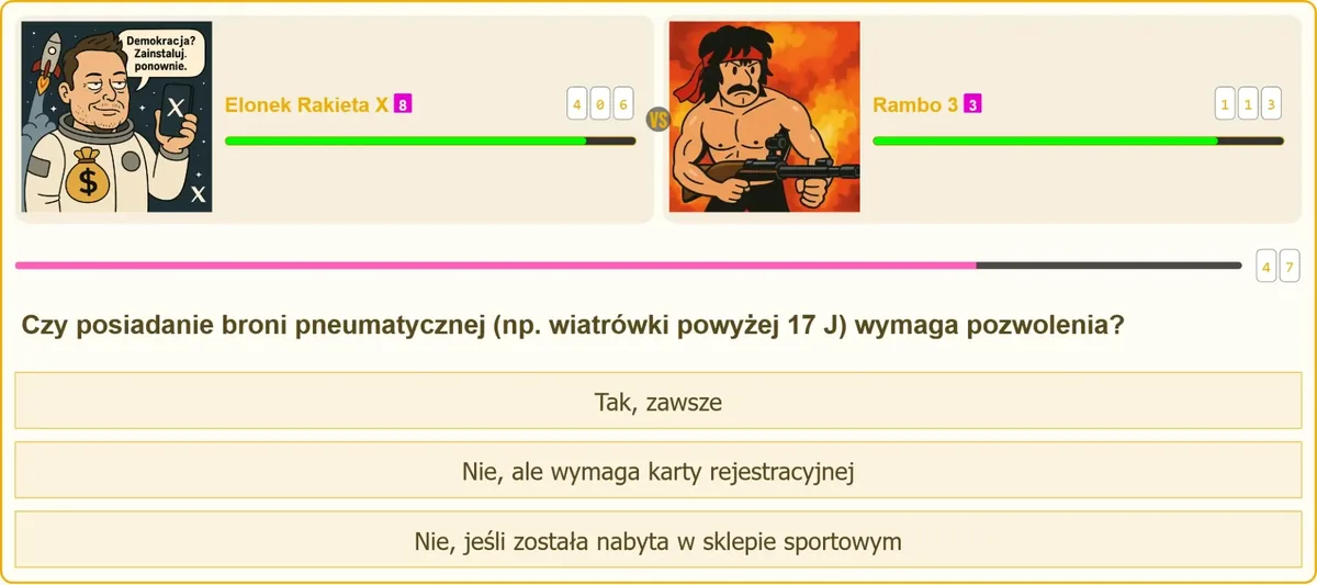 Broń pneumatyczna o energii powyżej 17 J podlegająca rejestracji