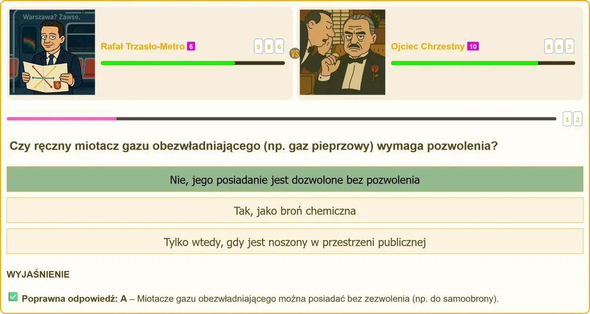 Ręczny miotacz gazu obezwładniającego dozwolony bez pozwolenia