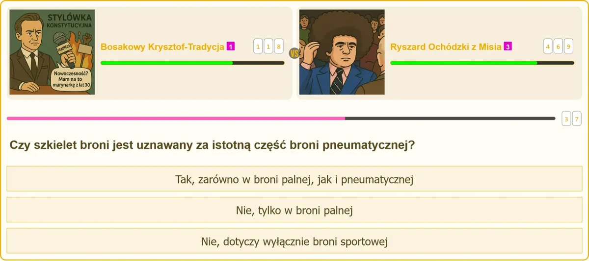 Szkielet broni pneumatycznej jako istotna część konstrukcji