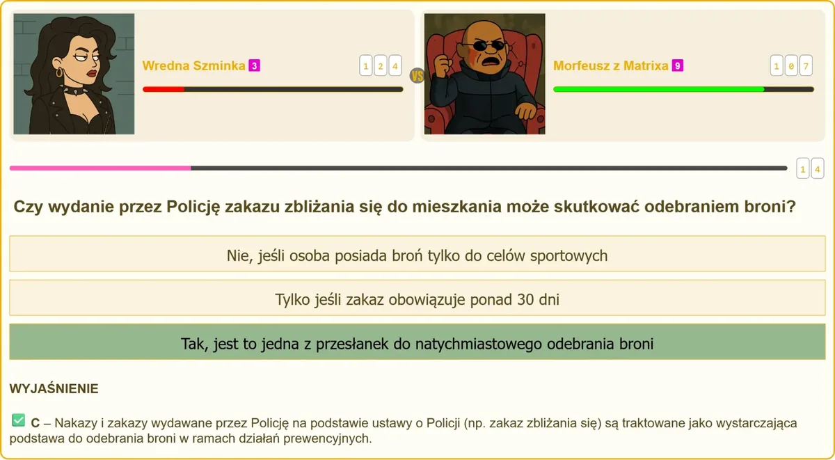 Test na patent strzelecki – zakaz zbliżania się i odebranie broni przez Policję
