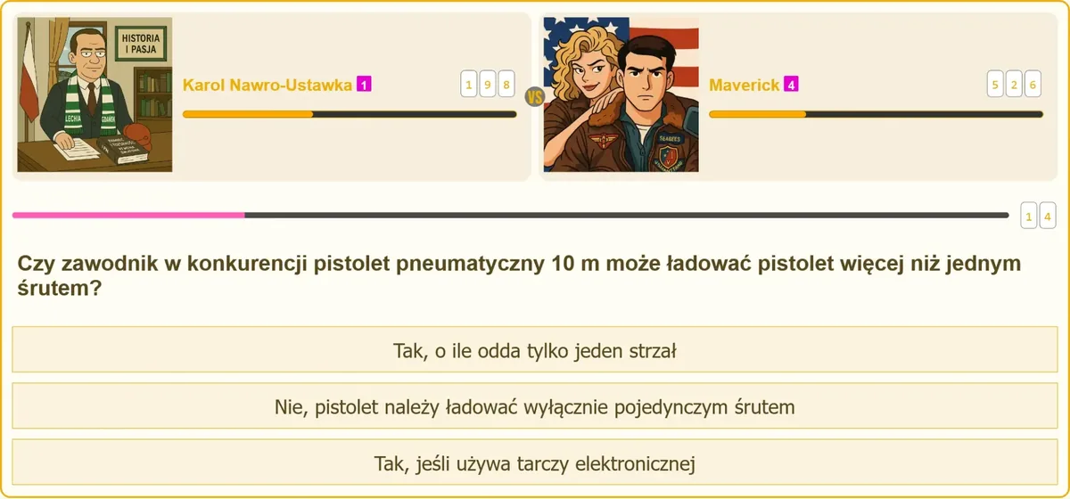 Zawodnik ładujący pistolet pneumatyczny pojedynczym śrutem na strzelnicy