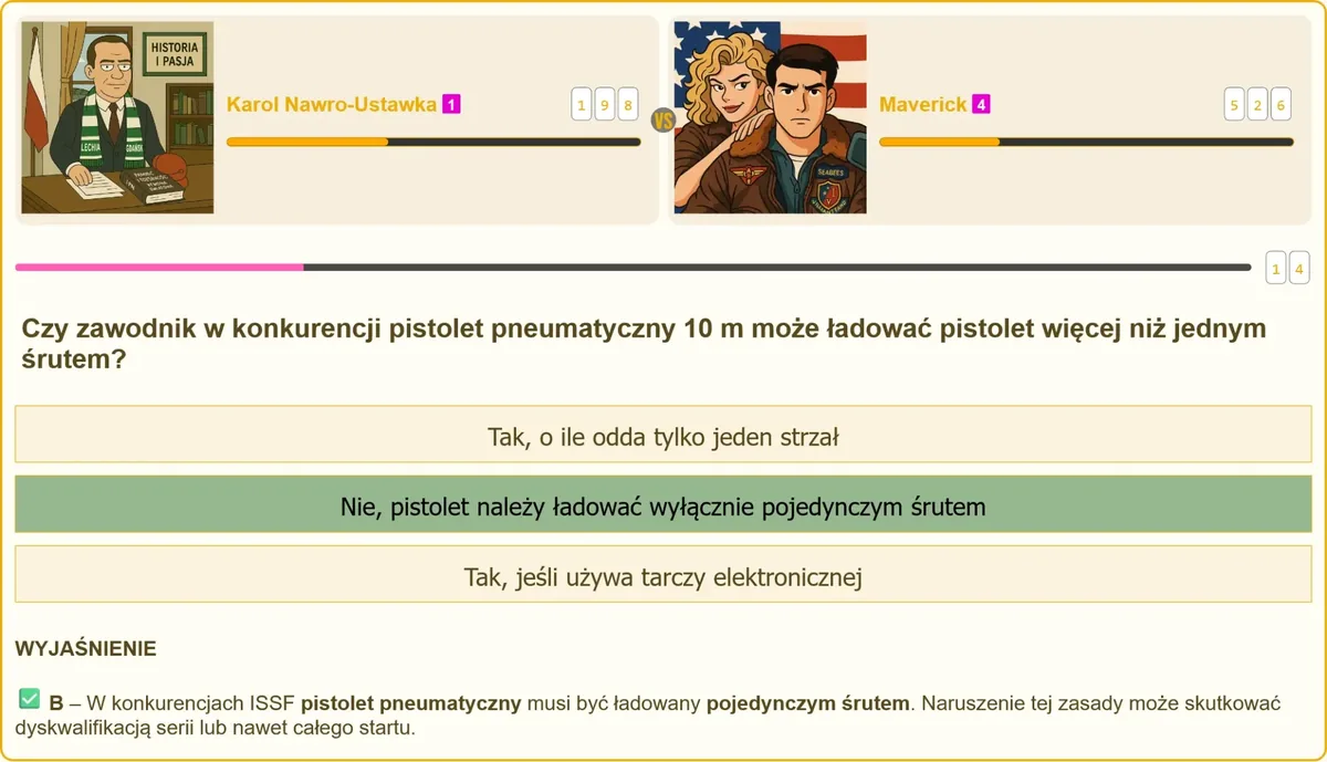 Zawodnik ładujący pistolet pneumatyczny pojedynczym śrutem na strzelnicy
