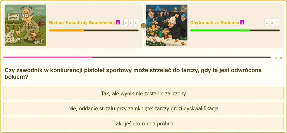 Zawody strzeleckie - tarcza odwrócona bokiem podczas przerwy w strzelaniu